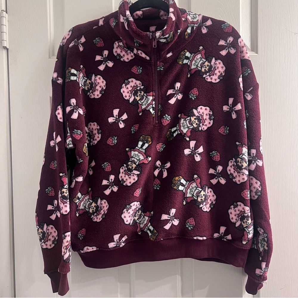 NWT - Strawberry Shortcake Fleece Pullover Nostalgic Character Core Cozy